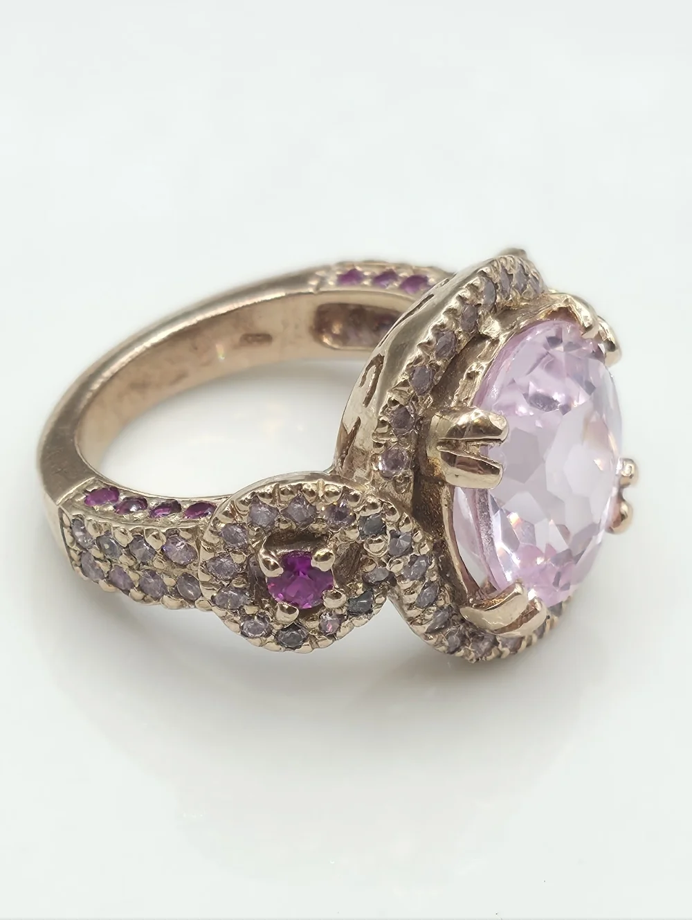 Incredible Kunzite And Pink Sapphire Ring - Picture 3 of 8